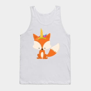 Unicorn Fox, Cute Fox, Little Fox, Orange Fox Tank Top